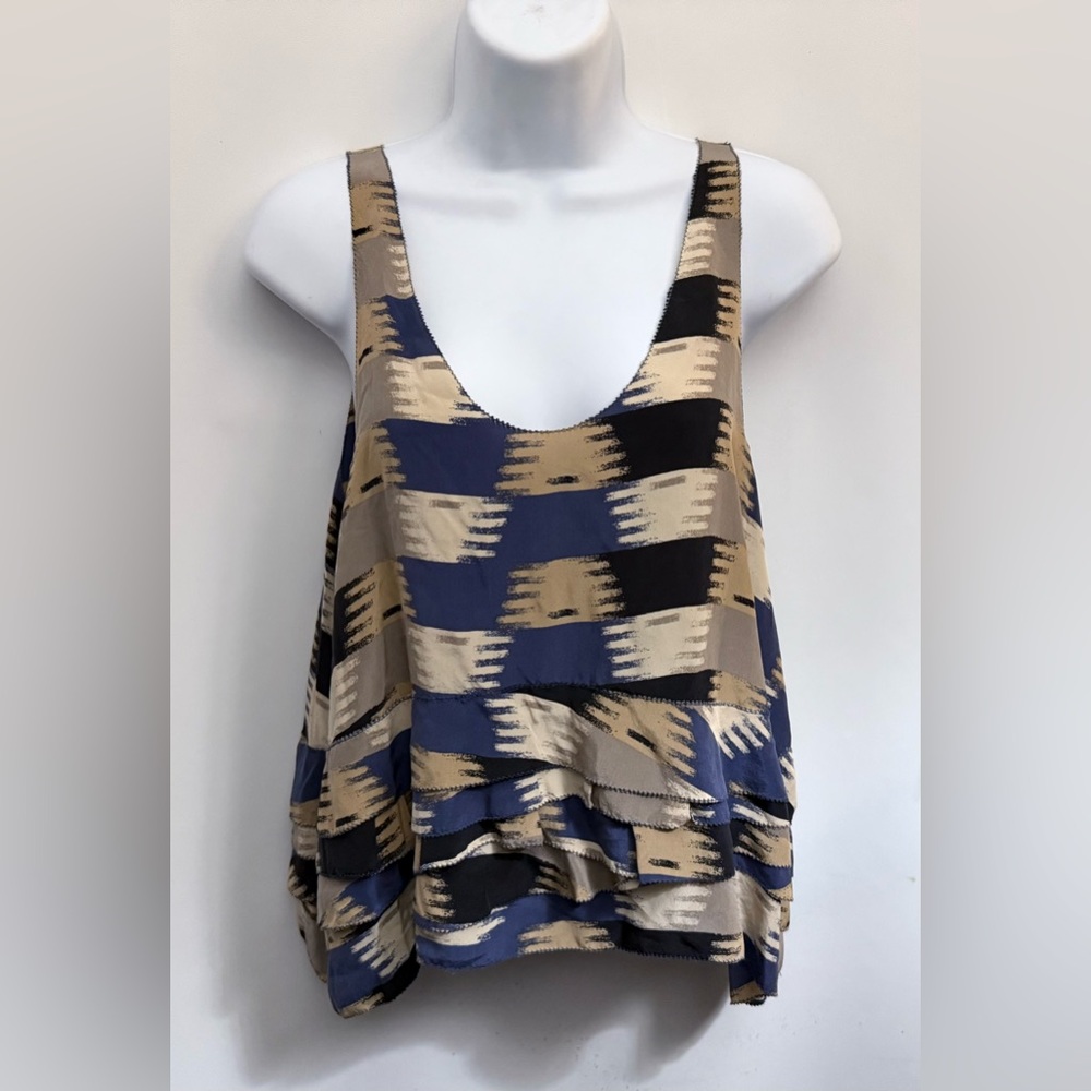 NWOT 3.1 PHILIP LIM 100% Silk Blouse Womens 8 Tiered Ruffled Tunic Tank Top - Picture 9 of 14